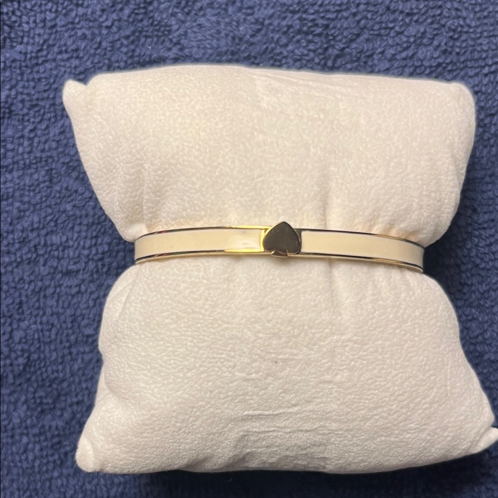Kate Spade Gold and Ivory Enamel Bracelet with Spade